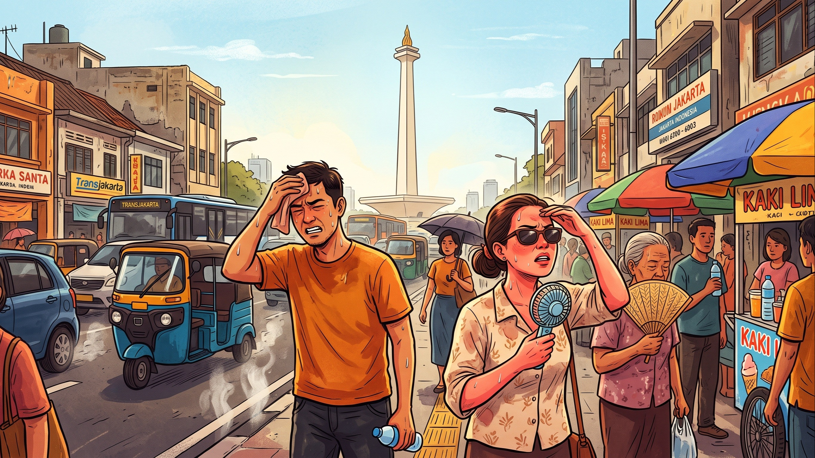 Ilustrasi cuaca panas DKI Jakarta