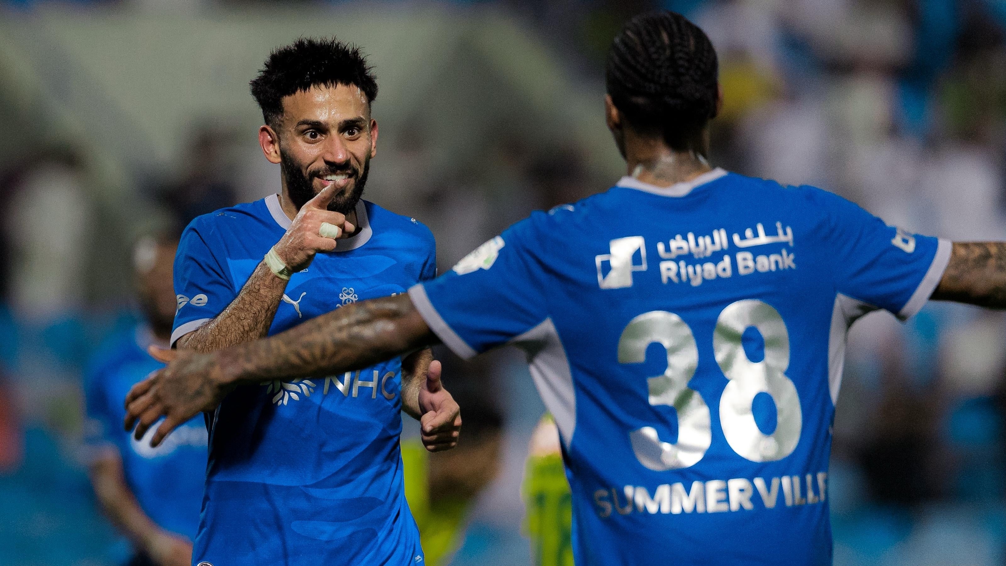Selebrasi Sultan Mandash usai cetak gol dalam laga Al Khaleej vs Al Hilal di Liga Pro Saudi 2026/2027, Sabtu (29/8/2026).