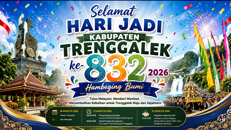 Ilustrasi Hari Jadi Kabupaten Trenggalek ke-832 Tahun 2026