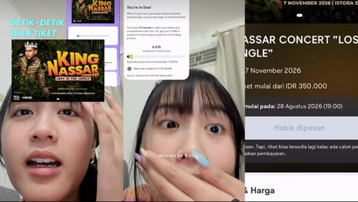 unggahan Selebgram, @revajanicee saat detik-detik tiket konser tunggal King Nassar ludes terjual
