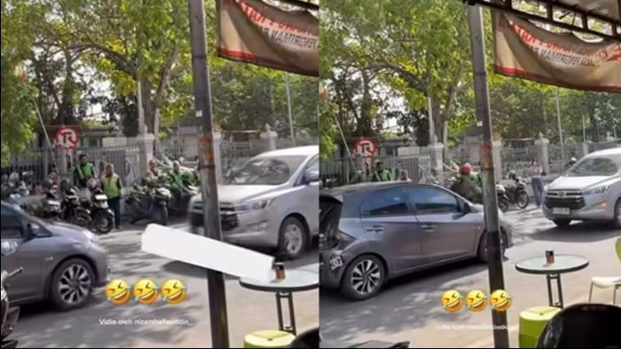 Viral aksi gagah berani pengemudi Honda Brio menghadang pengemudi yang lawan arus