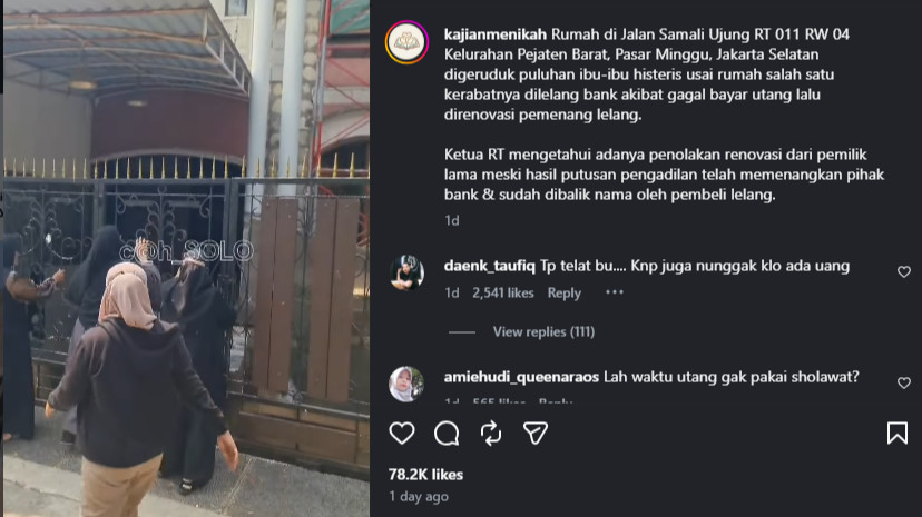Ibu di Pejaten yang gagal bayar utang mengamuk setelah rumahnya di renovasi pemenang lelang bank