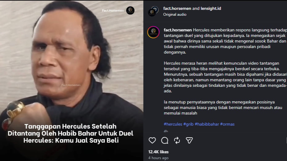 Ditantang Habib Bahar bin Smith, Ini Respons Hercules
            - galeri foto
