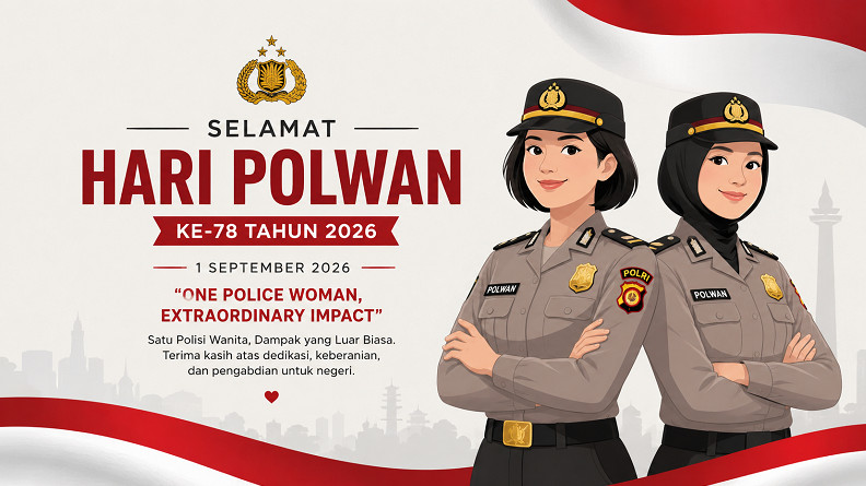 Ilustrasi Hari Polwan ke-78 tahun 2026