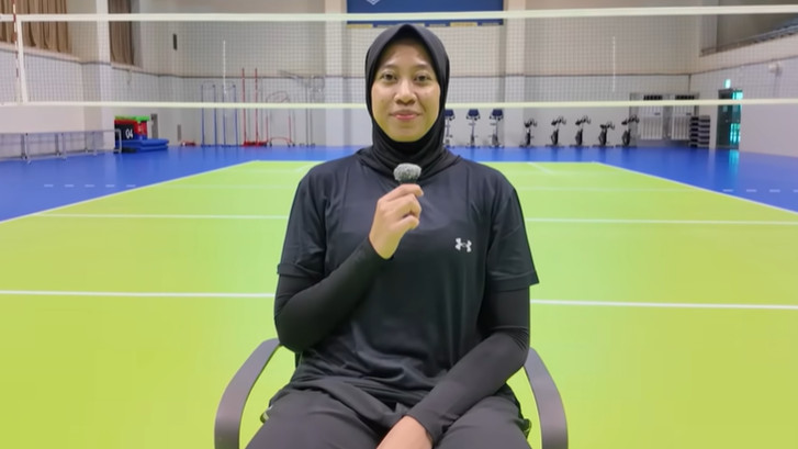 Megawati Hangestri usai latihan bersama Hyundai Hillstate