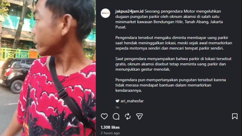 Jukir tagih bayaran meski ada tulisan parkir gratis di Benhil, Jakarta Pusat
