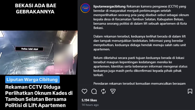 Viral video diduga oknum kepala desa dan politisi di dalam lift apartemen