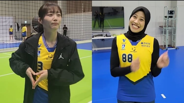 Megawati Hangestri dan kapten Hillstate Kim Da-in