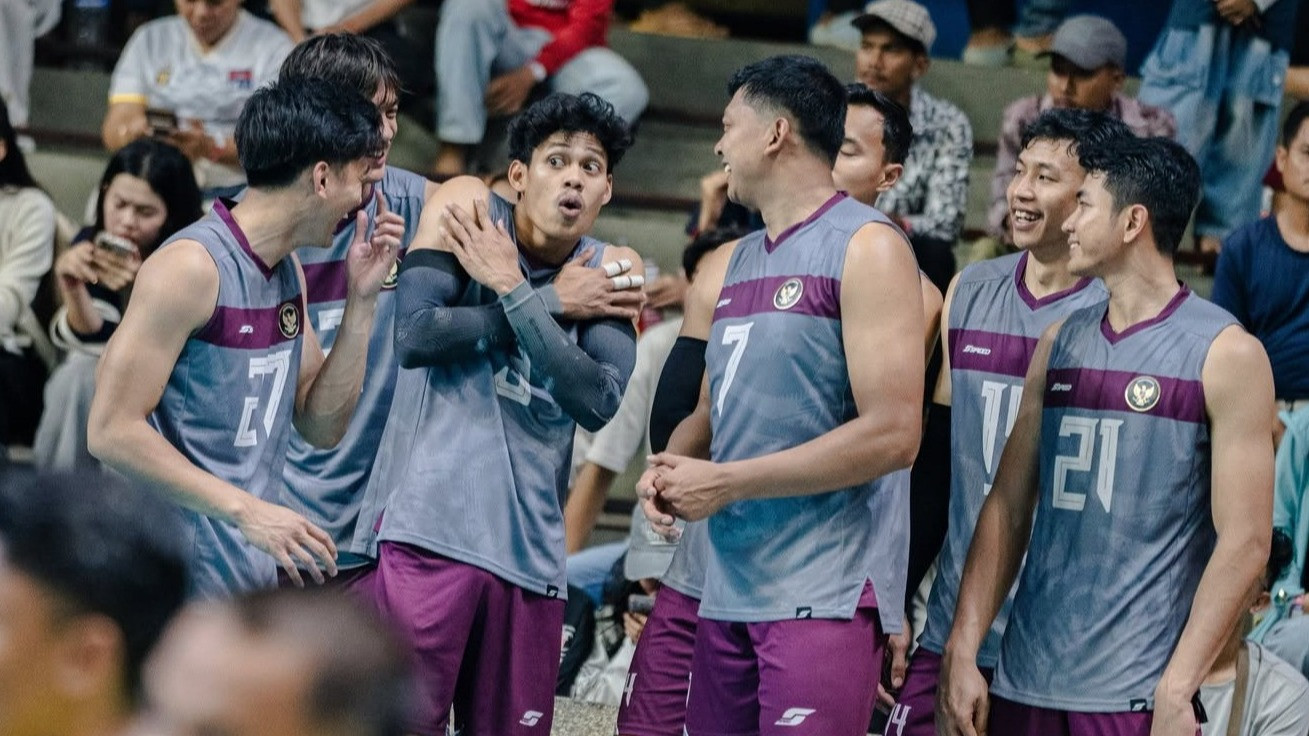 Pemain Timnas Voli Indonesia di laga Uji Coba Menghadapi Kamboja