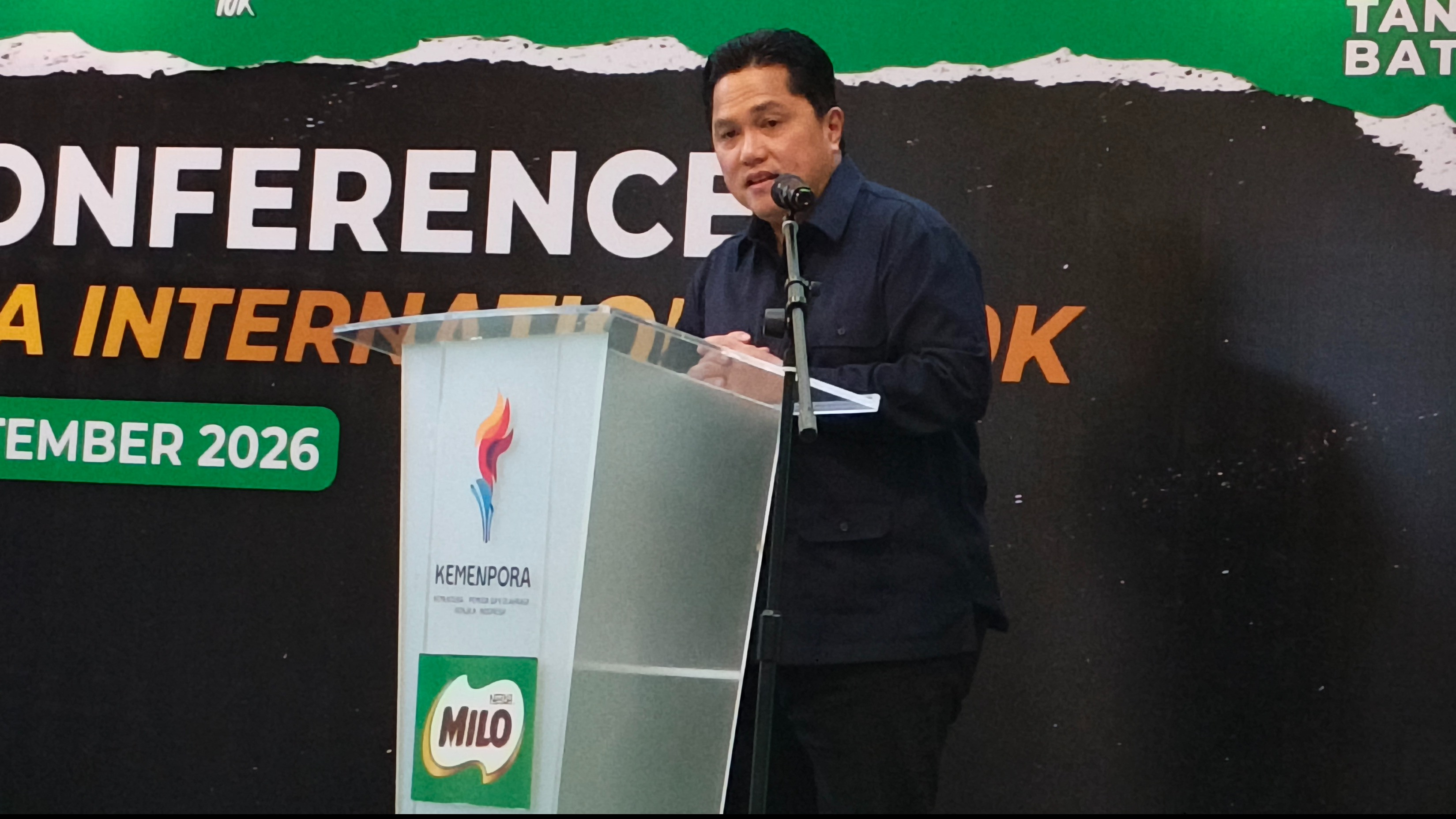 Menpora Erick Thohir di Konferensi Pers MILO ACTIV Indonesia Race 2026