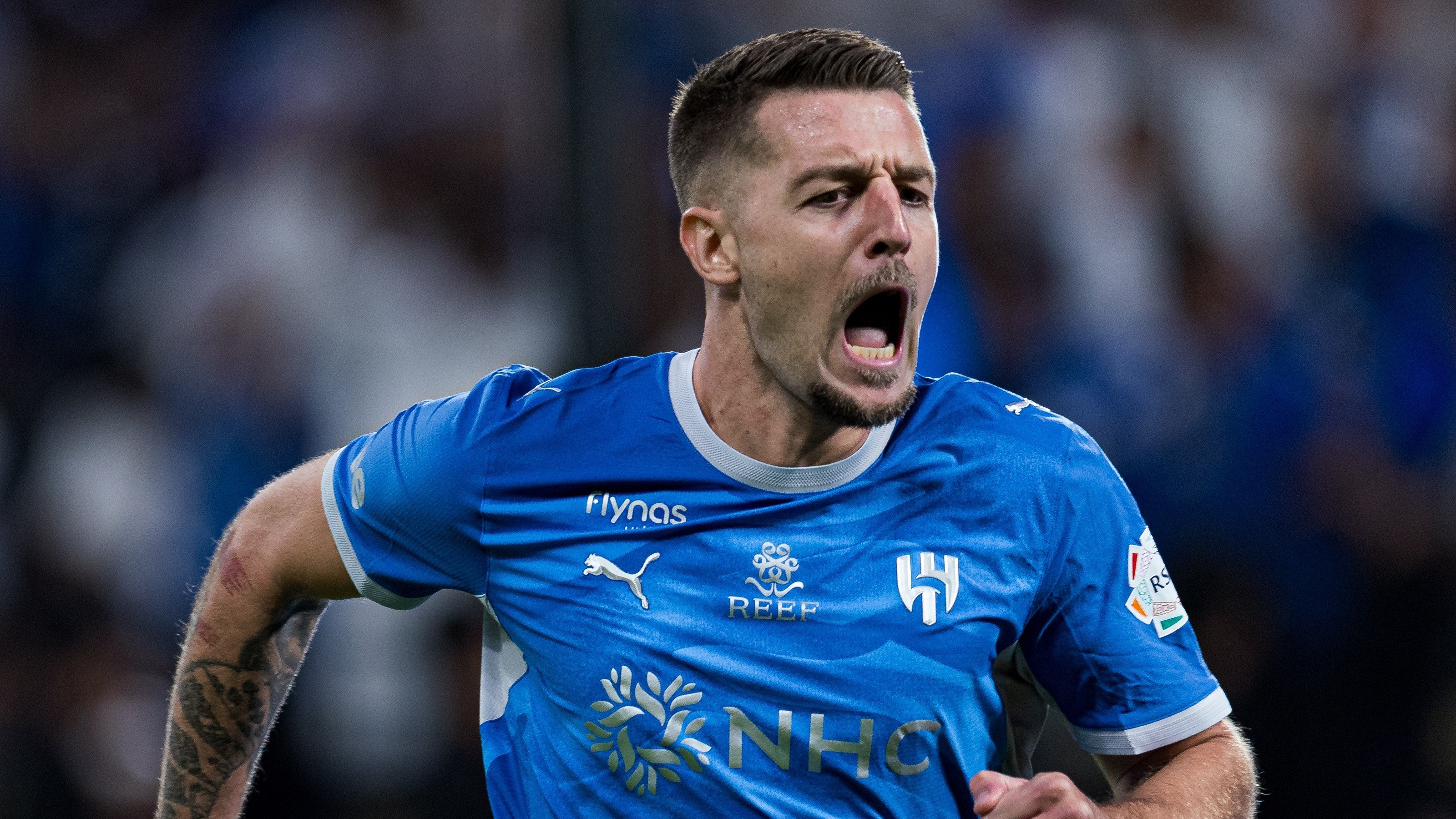 Selebrasi gol Sergej Milinkovic-Savic dalam laga Al Hilal vs Al Ahli di Liga Pro Saudi 2026/2027, Rabu (2/9/2026)