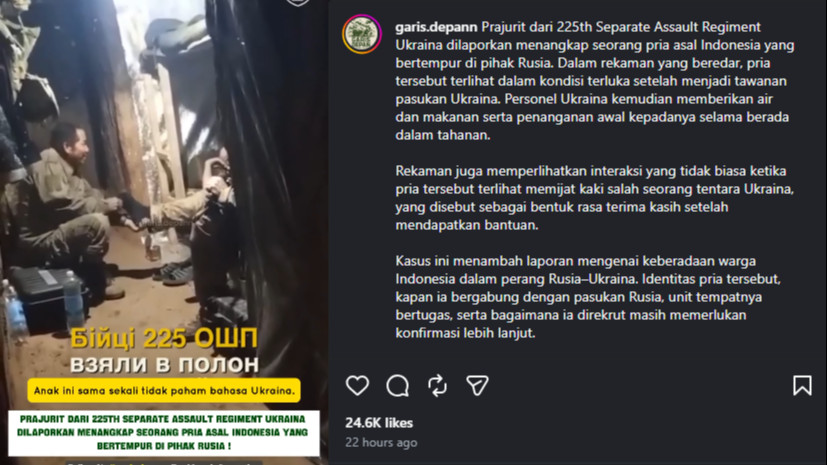 Tentara bayaran Rusia diduga asal Indonesia tertangkap prajurit Ukraina