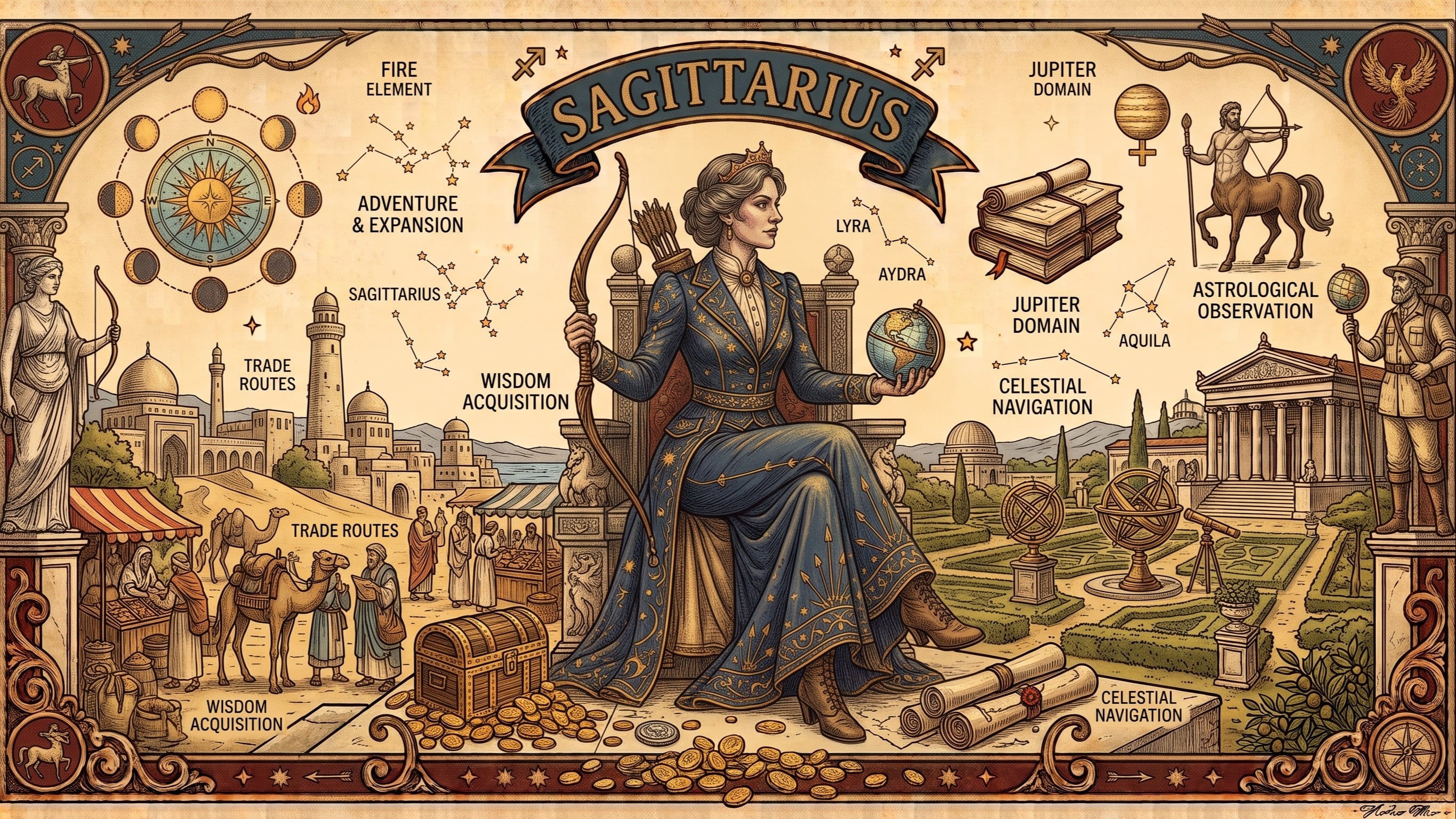 Ilustrasi zodiak Sagitarius