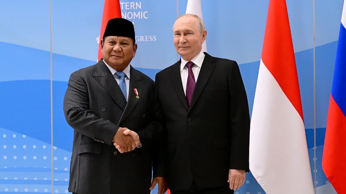 Presiden Prabowo Subianto dan Presiden Rusia Vladmir Putin