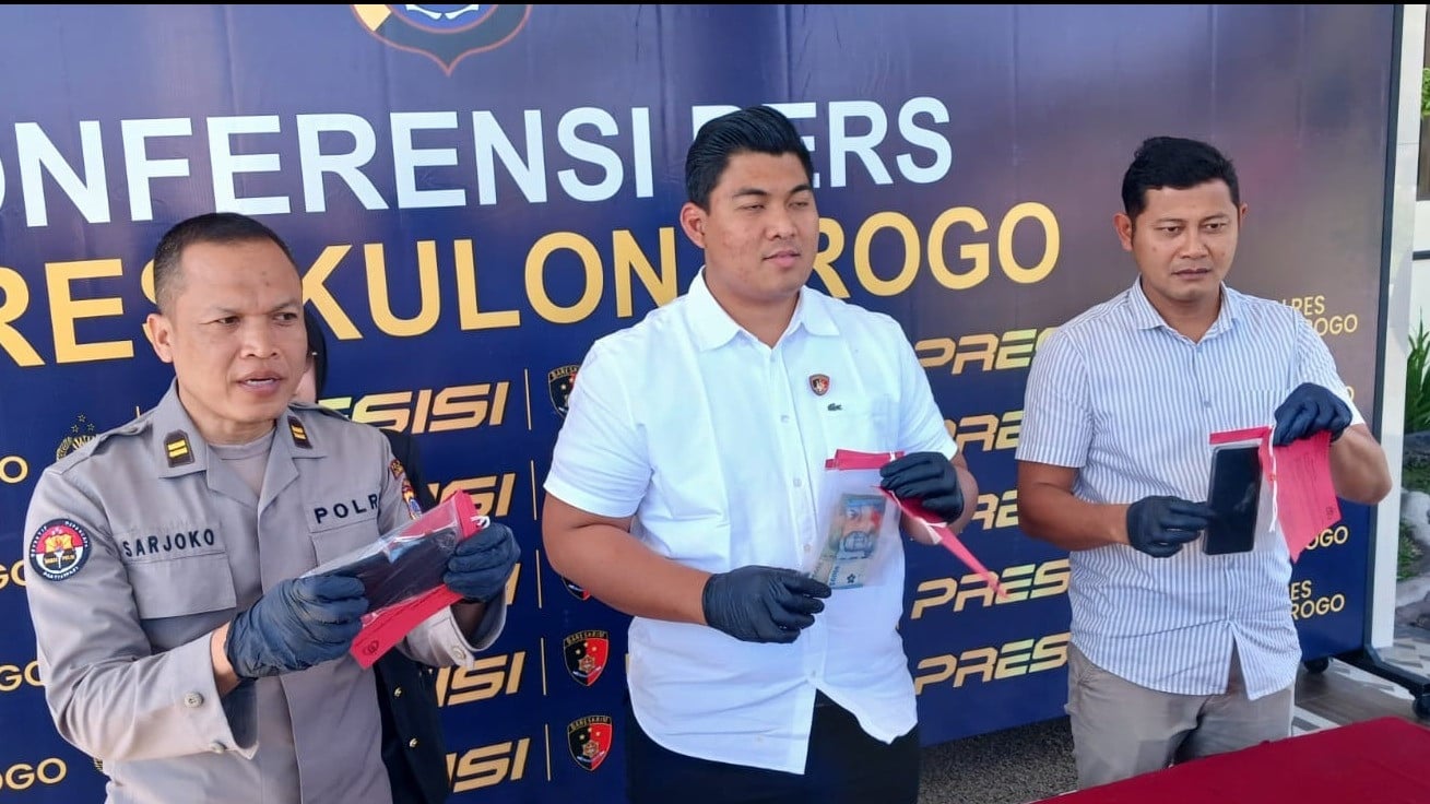 Barang bukti kasus dugaan pencabulan sesama jenis terhadap anak di bawah umur di Mapolres Kulon Progo, pada Jumat (4/9/2026).