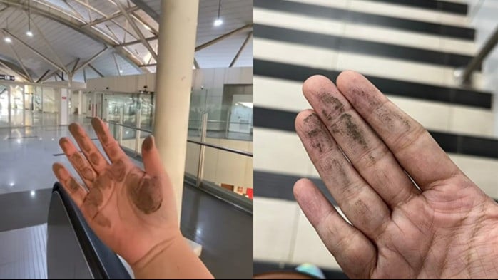 Abu vulkanik Gunung Anak Krakatau terlihat di sejumlah fasilitas umum di Jakarta pagi ini, Minggu (6/9/2026).
