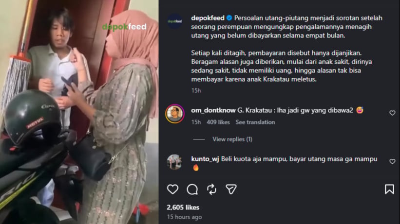 Wanita di Depok ogah bayar utang gara-gara erupsi Gunung Anak Krakatau