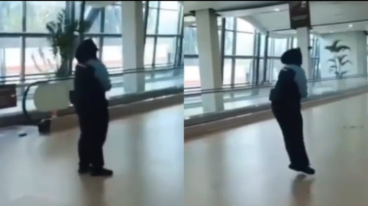 Viral, petugas kebersihan bandara Soetta diduga kesurupan