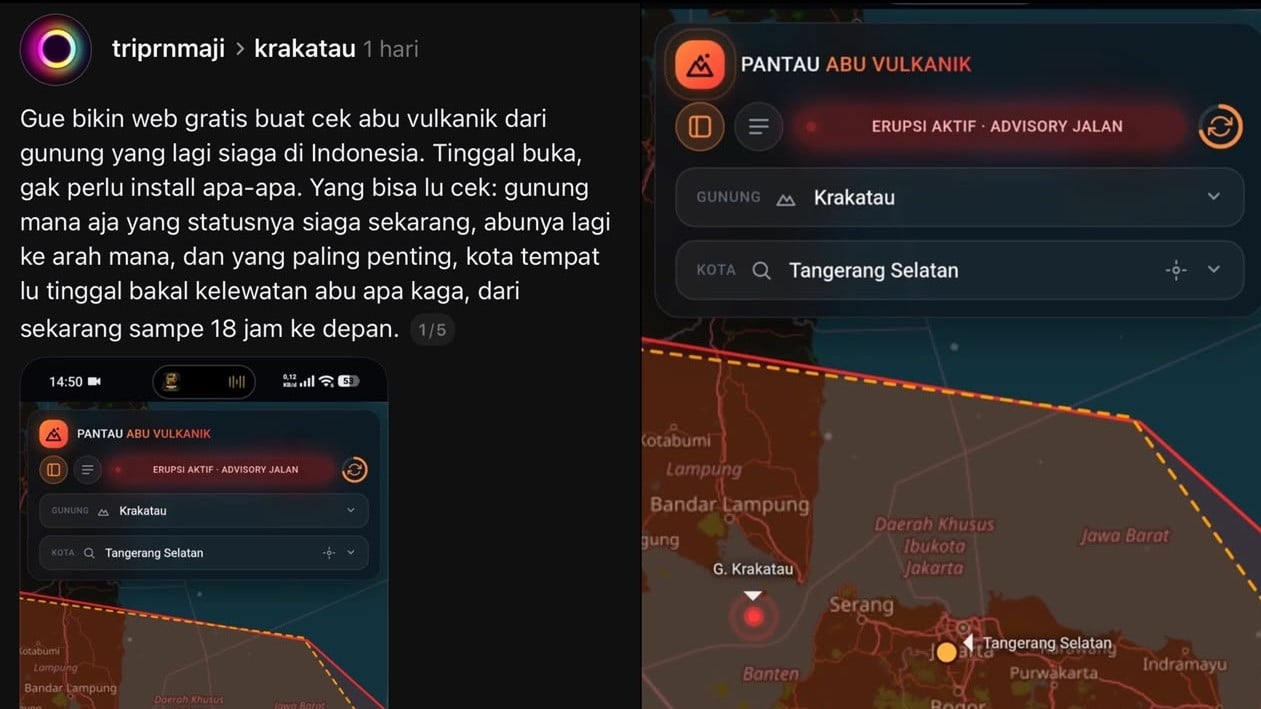 Mengenal Situs Cek Sebaran Abu Vulkanik Gunung Anak Krakatau, Bisa Pantau dari HP hingga 18 Jam ke Depan