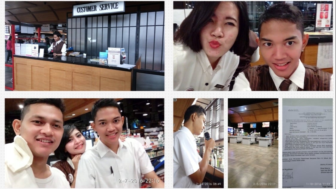 Foto-foto kenangan Fajar Sahrudin saat bekerja di supermarket pada tahun 2015 lalu