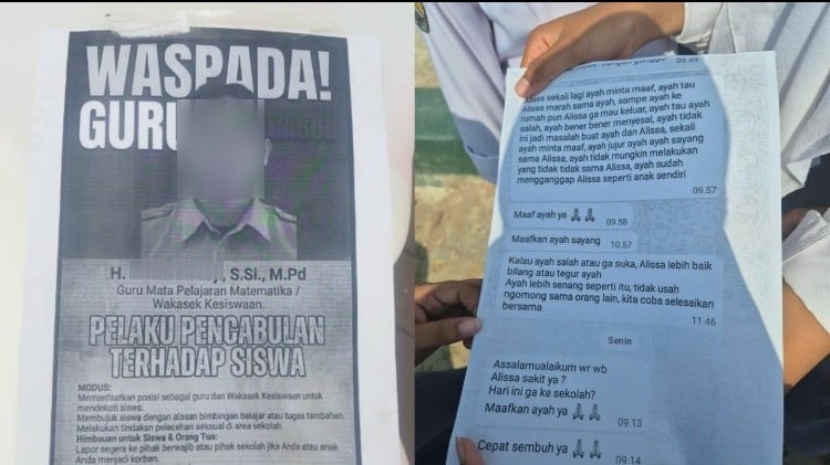 Bukti percakapan oknum guru terduga pelecehan seksual di SMAN 1 Pamanukan