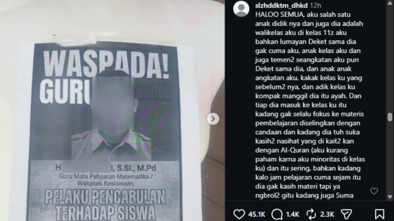 Pengakuan alumni soal oknum guru terduga pelecehan seksual di SMAN 1 Pamanukan dipanggil ayah