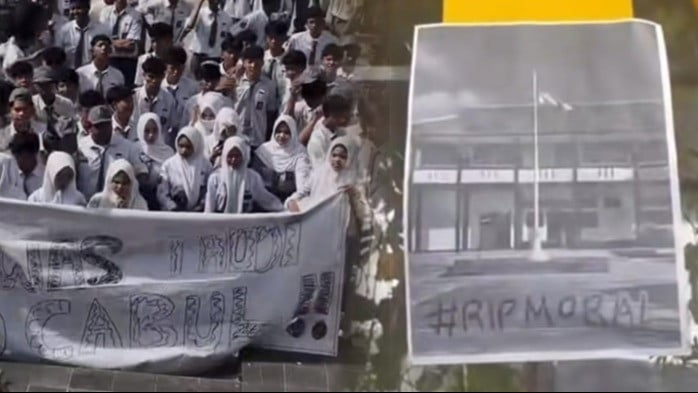 Ratusan siswa SMAN Pamanukan menggelar aksi protes terhadap oknum guru diduga melakukan pelecehan seksual