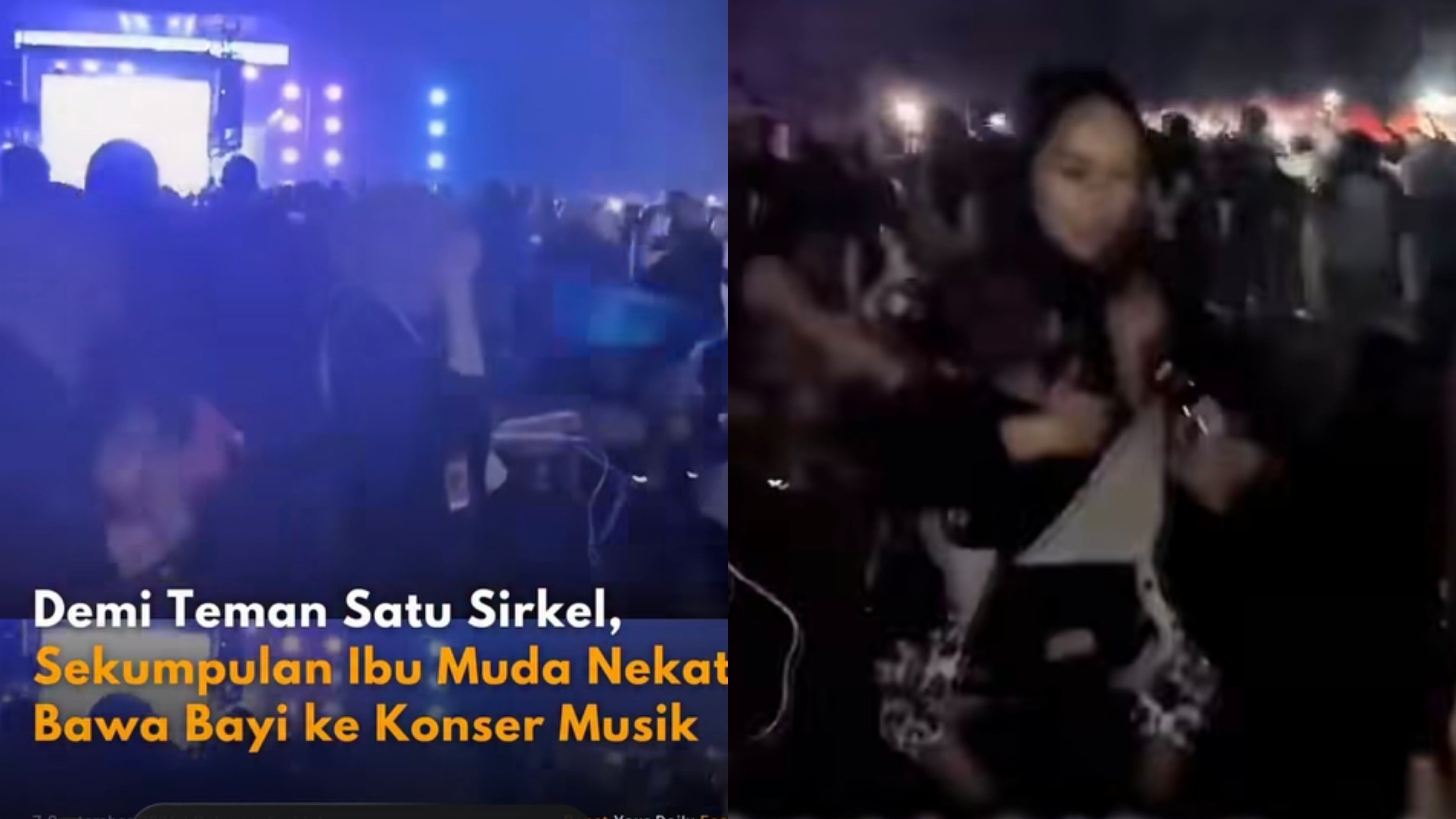 Viral Sekelompok Ibu Muda Bawa Anak Sambil Nonton Konser