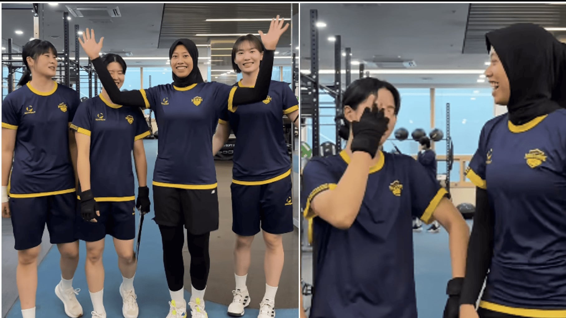 Megawati hangestri bersama pemain Hyundai Hillstate