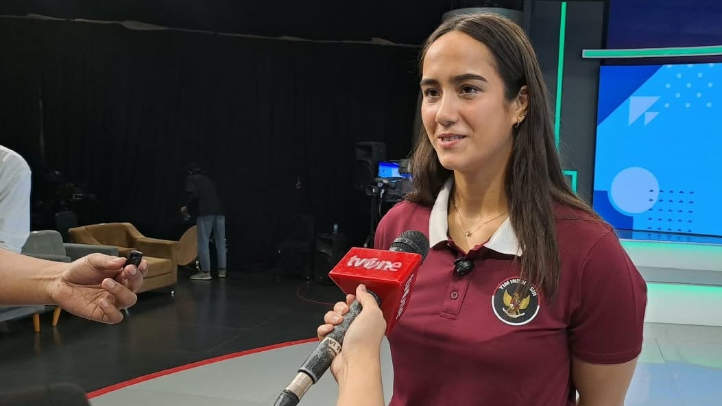 Perenang Indonesia, Masniari Wolf, di Acara Pelepasan Tim Renang Menuju Asian Games 2026