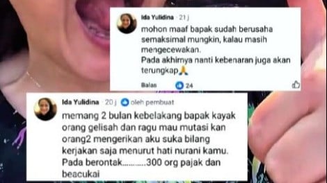 Tangkapan layar unggahan facebook istri Purbaya, Ida Yulidina usai suaminya dicopot dari jabatan Menteri Keuangan.