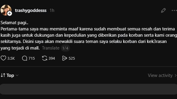 Update wanita ditendang pria tak dikenal saat antre makanan di Mal Senayan City