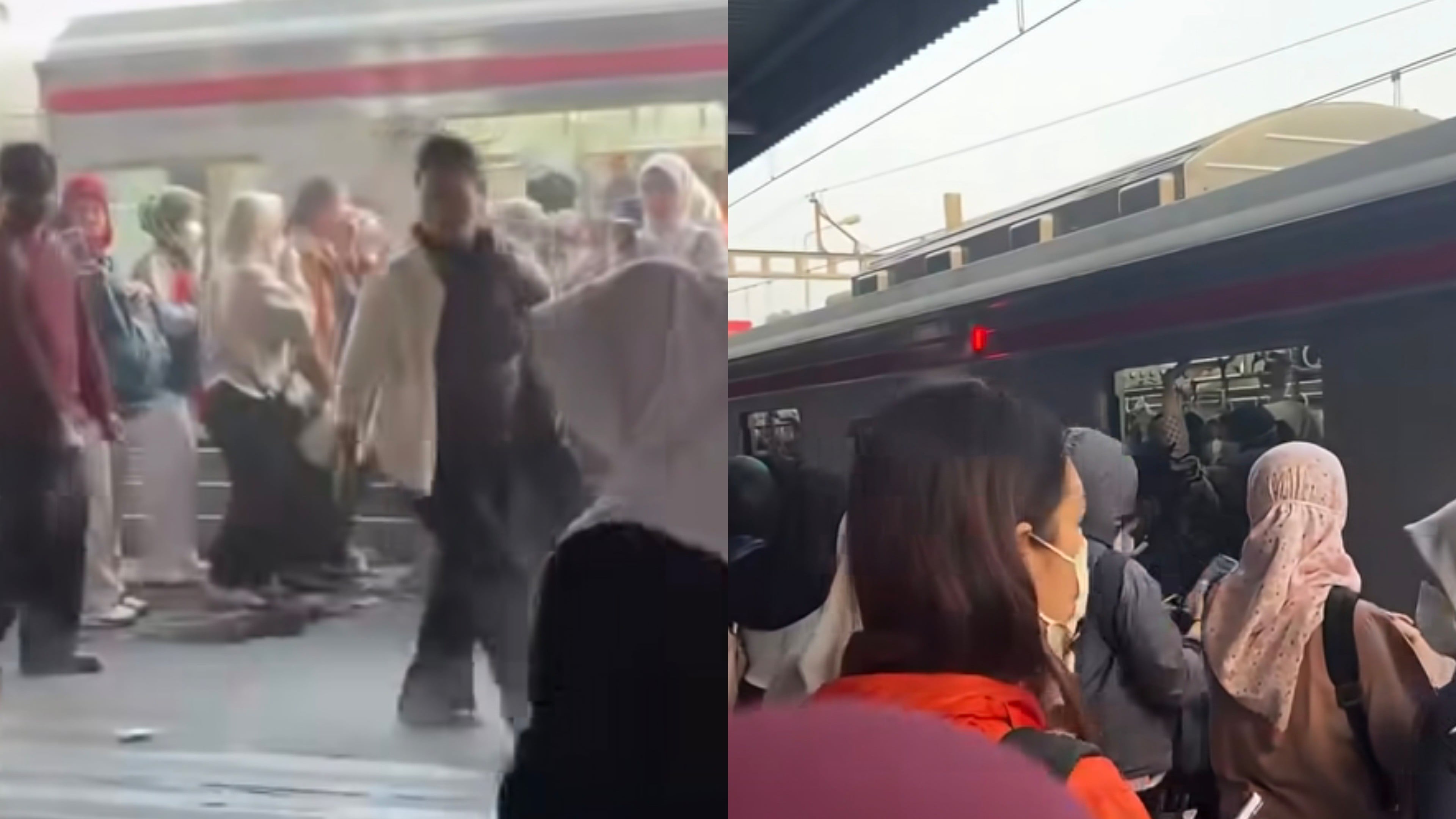 Viral Penumpang KRL kocar-kacir keluar kereta
