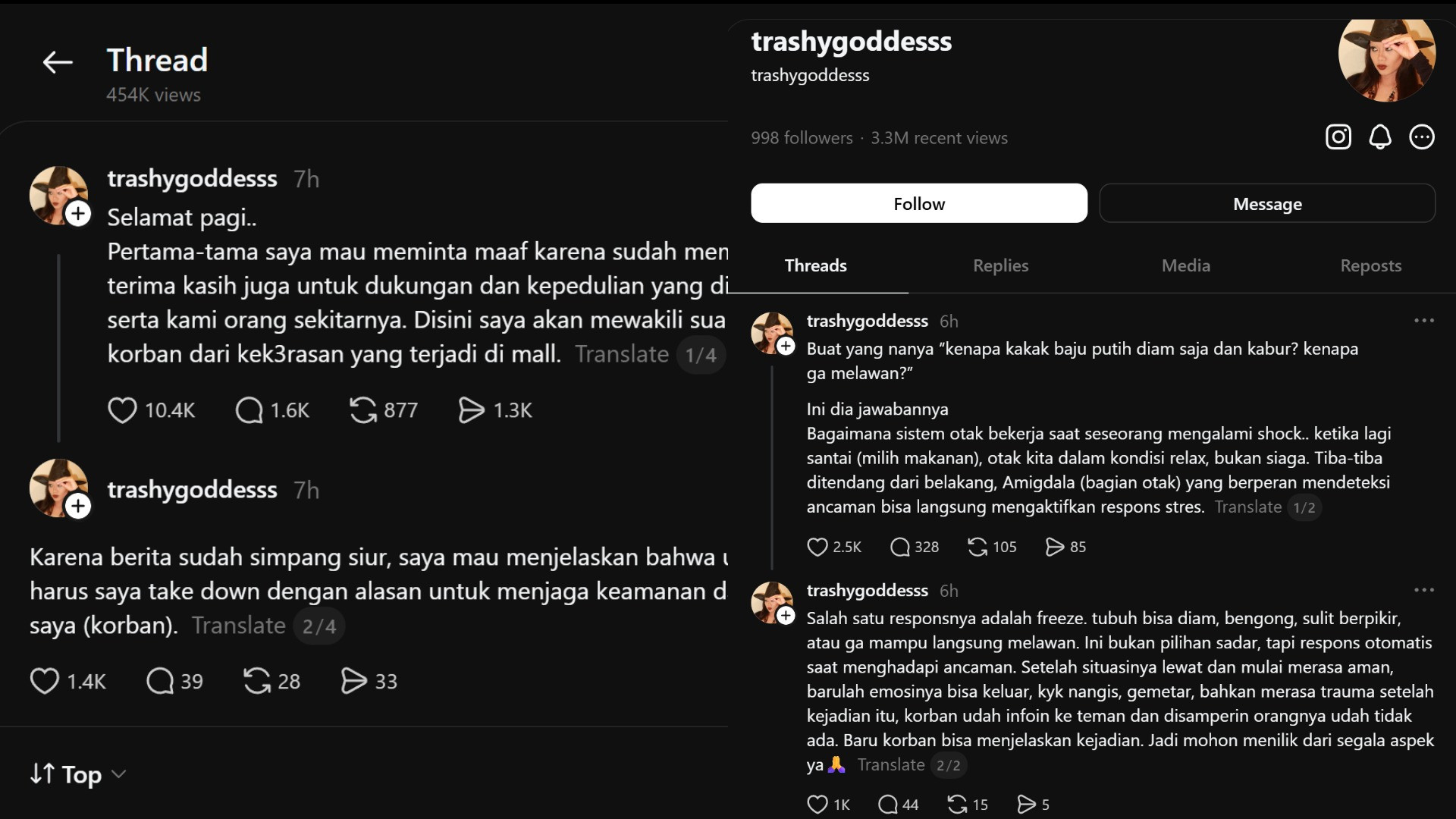 Klarifikasi teman korban, wanita berbaju putih yang ditendang di Mall hingga tersungkur