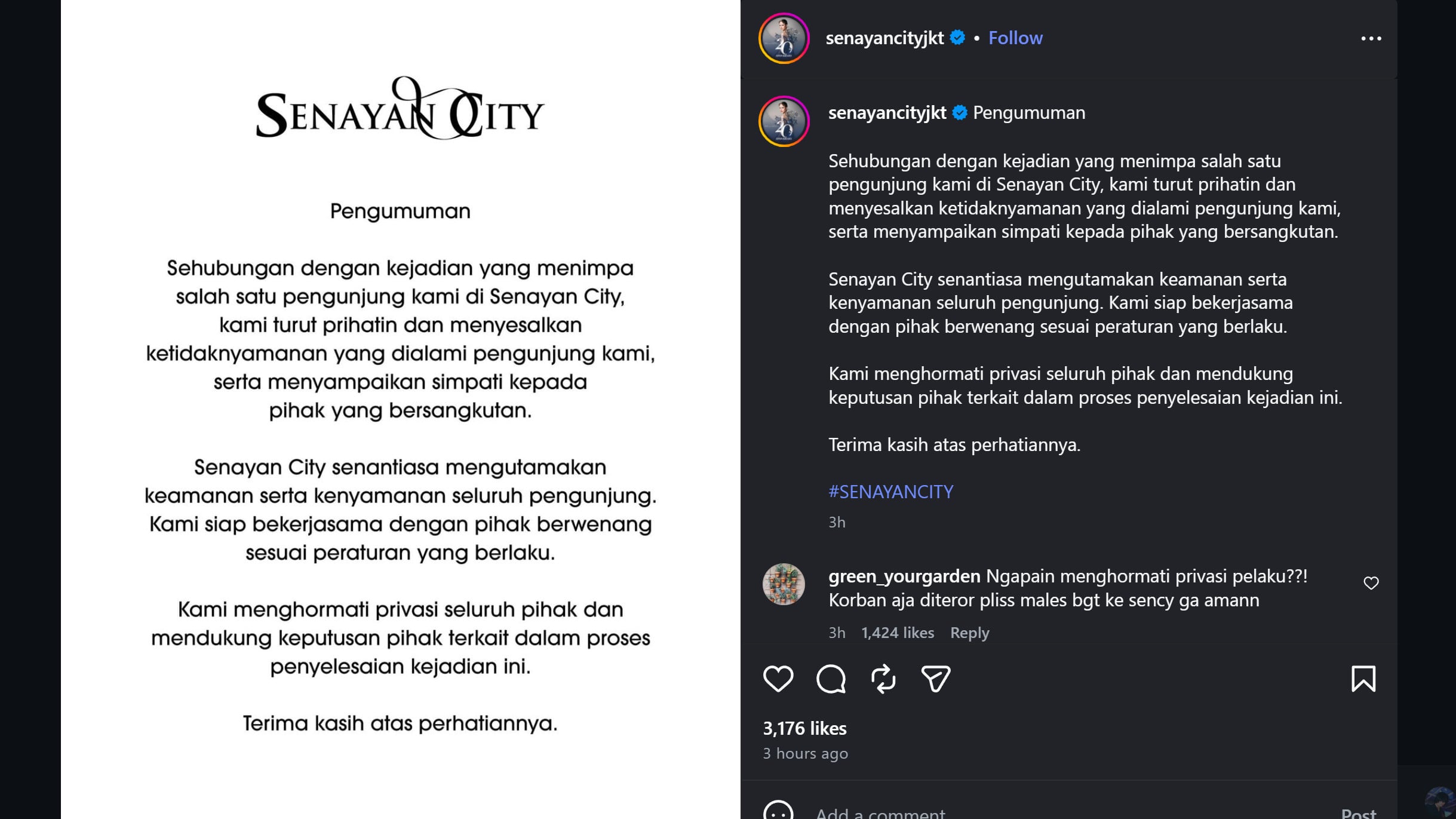 Senayan City Buka Suara soal Video Viral Wanita Berbaju Putih yang Ditendang Pria hingga Tersungkur, Siap Bekerja Sama dengan Pihak Berwenang