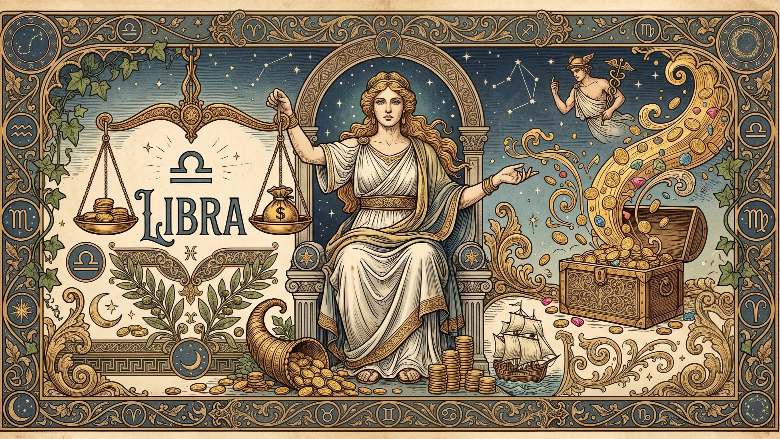 Ilustrasi zodiak Libra