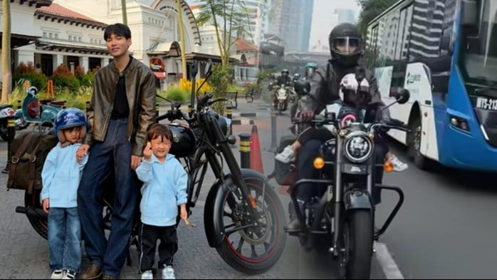 Na Daehoon bersama dengan kedua putranya