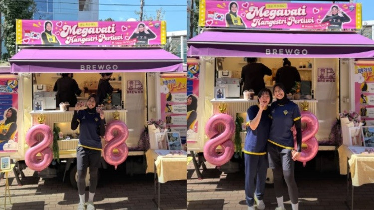 Food truck di markas Hillstate saat Megawati Hangestri ulang tahun