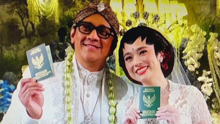 Foto pernikahan Andre Taulany dan Amanda Rigby