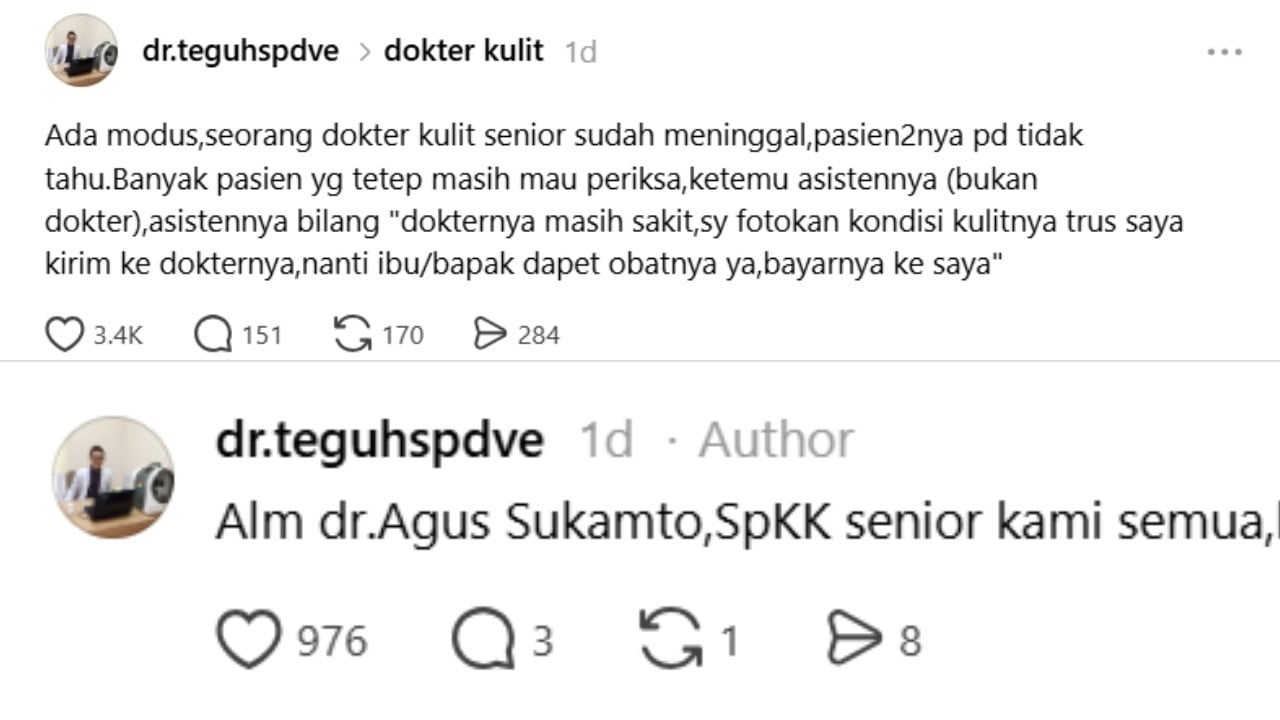 Viral dokter modus praktik dokter yang telah meninggal dunia