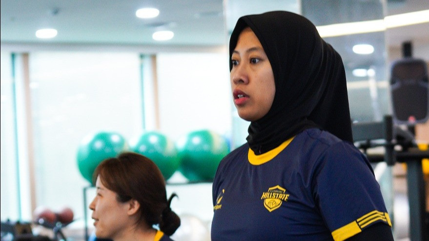 Megawati Hangestri di sesi latihan Hillstate