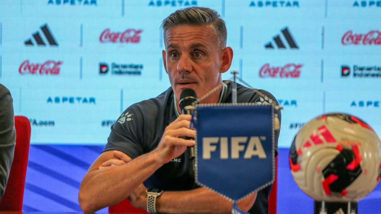 Pelatih Timnas Indonesia, John Herdman di Konferensi Pers FIFA ASEAN Cup