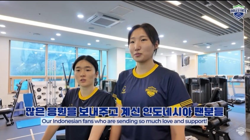 Han Mi-reu dan Jeong Ji-yun, rekan setim Megawati Hangestri di Hyundai Hillstate.