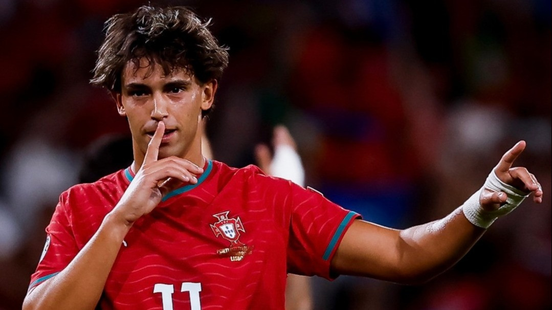 Selebrasi gol Joao Felix dalam laga Portugal vs Wales di UEFA Nation League 2026