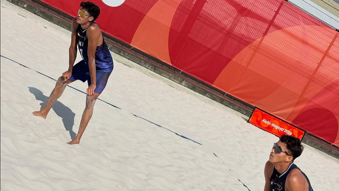 Pemain Tim Bola Voli Pantai Indonesia, Imam Ahmad Faisal/Fairuz Bayhaqly, di Asian Games 2026