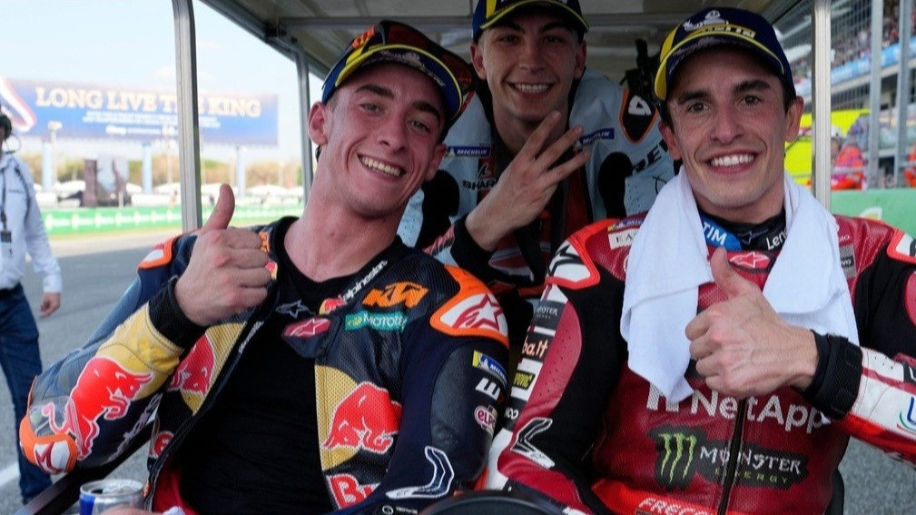 Pedro Acosta, Raul Fernandez dan Marc Marquez