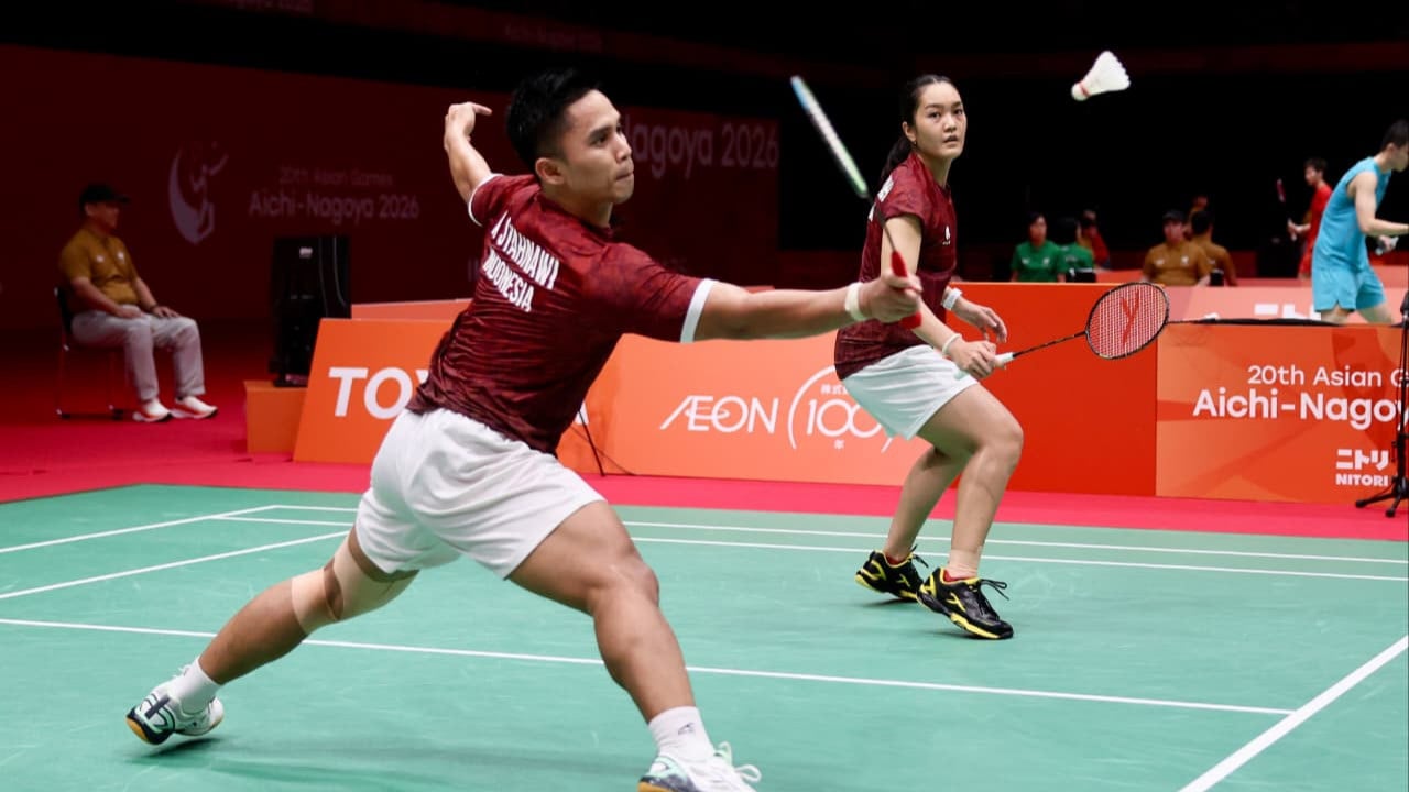 Ganda campuran Indonesia, Amri Syahnawi/Nita Violina Marwah saat beraksi di Asian Games 2026.
