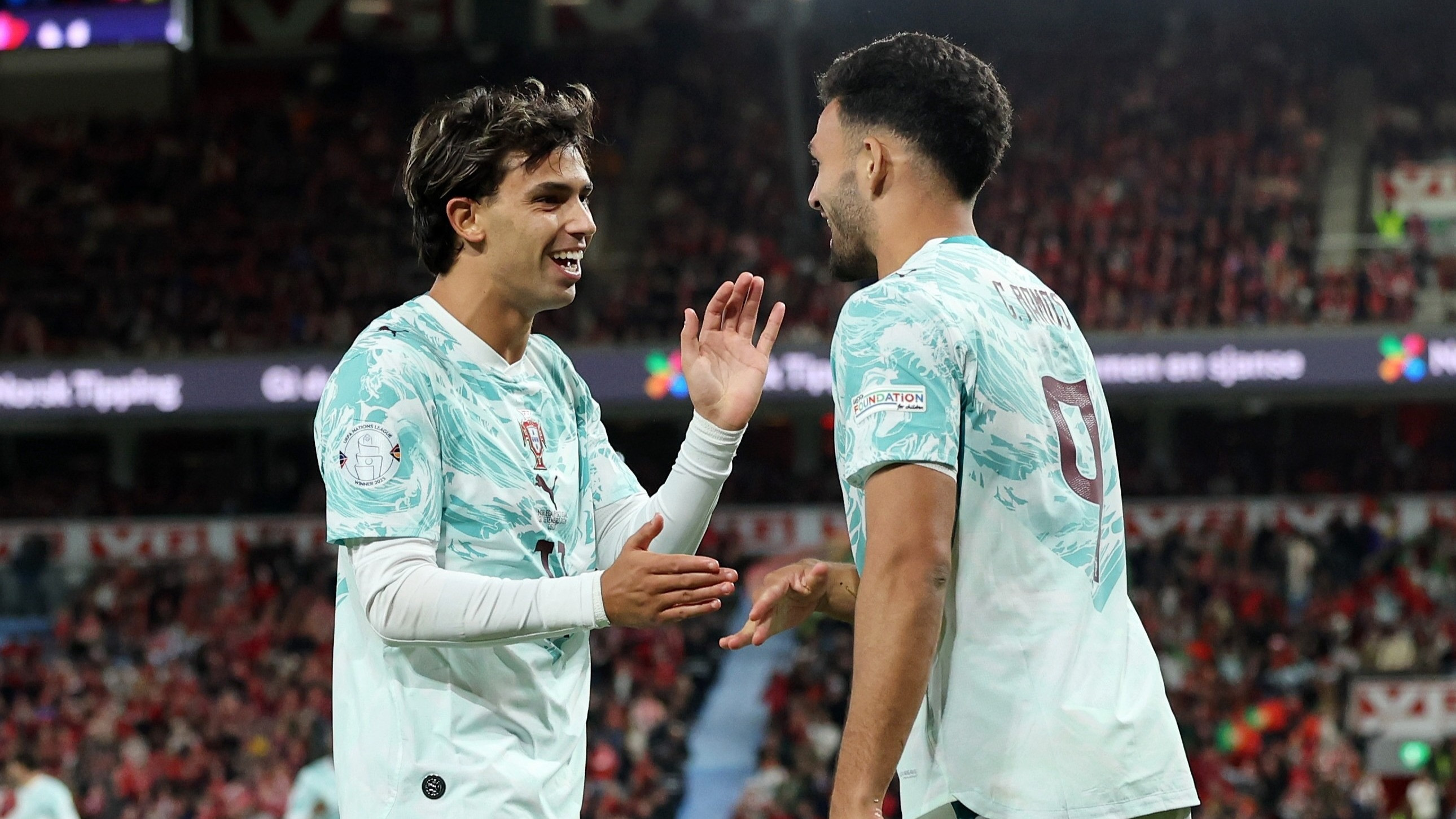 Joao Felix dan Goncalo Ramos dalam laga Norwegia vs Portugal di UEFA Nation League 2026