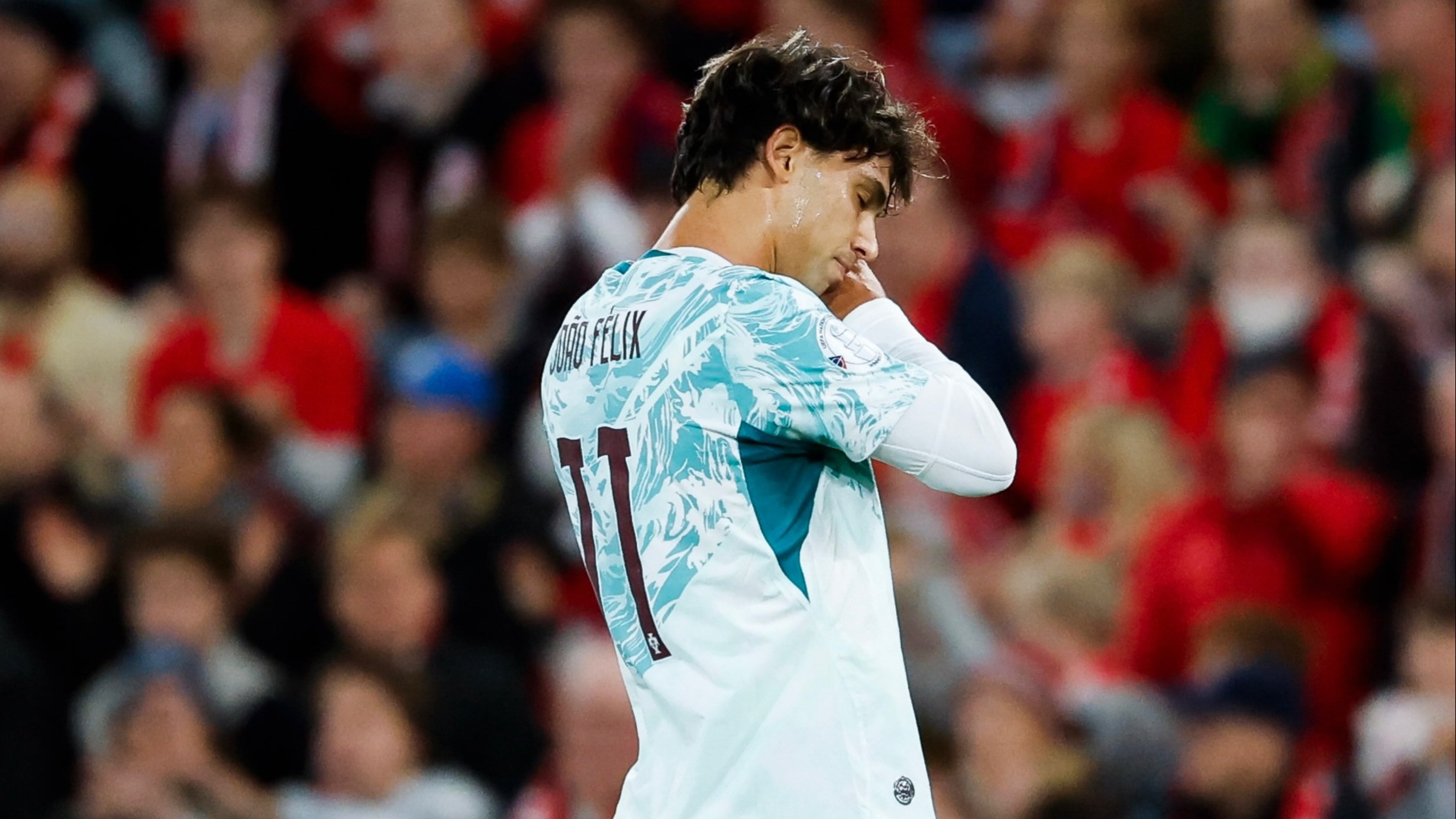 Selebrasi gol Joao Felix dalam laga Norwegia vs Portugal di UEFA Nation League 2026