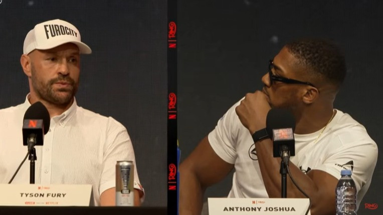 Konferensi pers Tyson Fury vs Anthony Joshua.